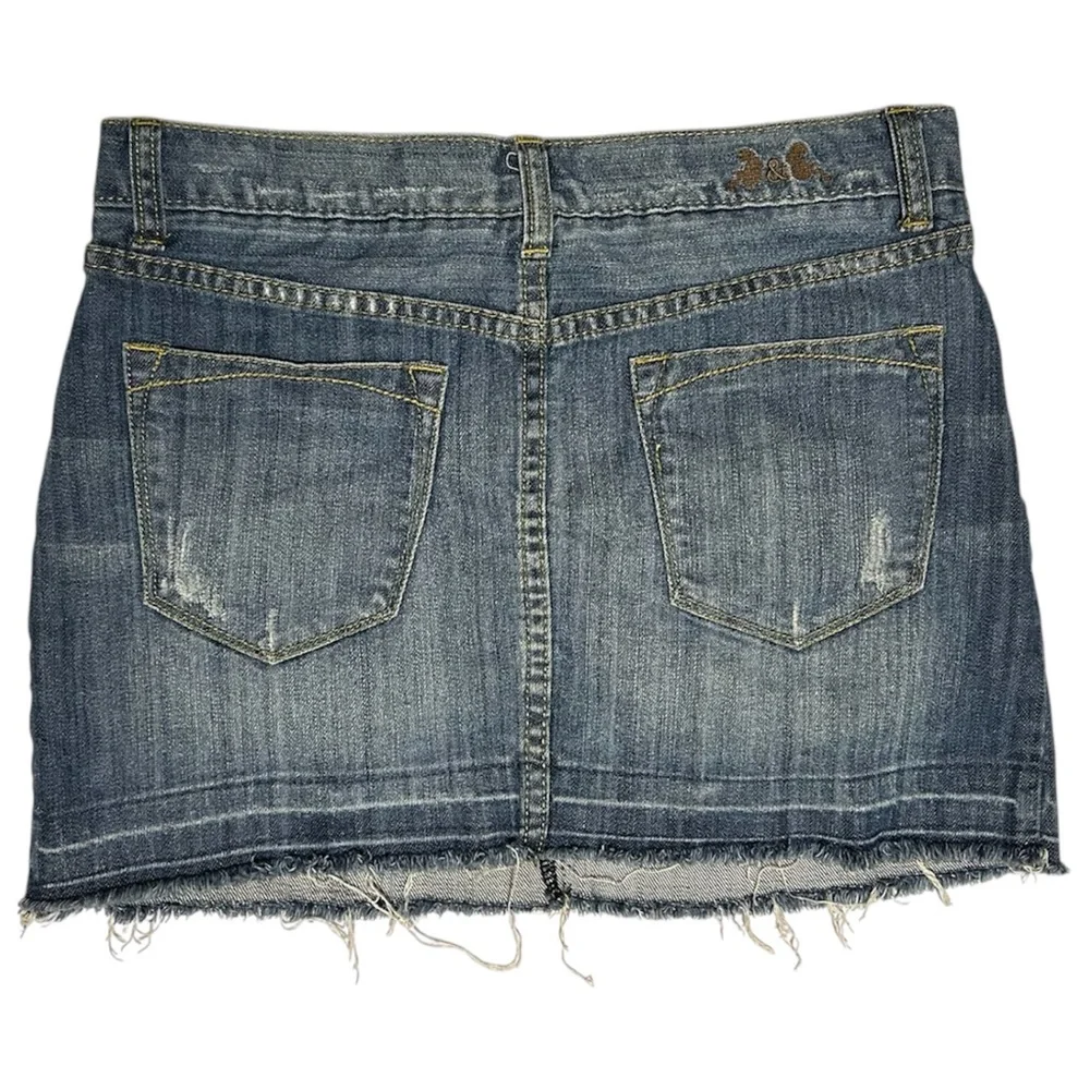 Chelsea & Violet Margot Mini Denim Skirt C&V Distressed Y2K Sz 27 - Picture 2 of 5